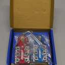 Kaas Battery Terminal Connectors, Colored Anode Top Post Battery Terminal, Positive (Red) Negative (Blue) Set (+/-), for SAE/DIN/EN Tapered Top Post, 12-Way Terminal Clamps in 8AWG to 4/0 (XL) AWG