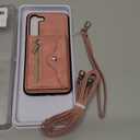 Phone Case for Samsung Galaxy S23 Plus S23+ 5G Wallet Cover with Wrist Crossbody Strap Lanyard Credit Card Holder Stand Cell Accessories S23plus 23S + S 23 23+ SM-S916U 6.6 inch Women Men Rose Gold
