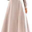 IDEALSANXUN Womens Long Wool Coat Fall Winter Double Breasted Trench Coat Peacoat Jackets L