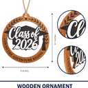 2 x Class of 2026 Ornament - Graduation Gift – Cap & Tassel | Senior Keepsake – Congrats Card – Graduation Ornament 2026 – Solid Wood Laser-Cut – Car Hanging