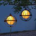 Outdoor Solar Lanterns Waterproof Flickering Flame Hanging Lanterns Lights for Outside Landscape Solar Pathway Decoration for Garden Lawn Porch Pergola Patio 2 Pack