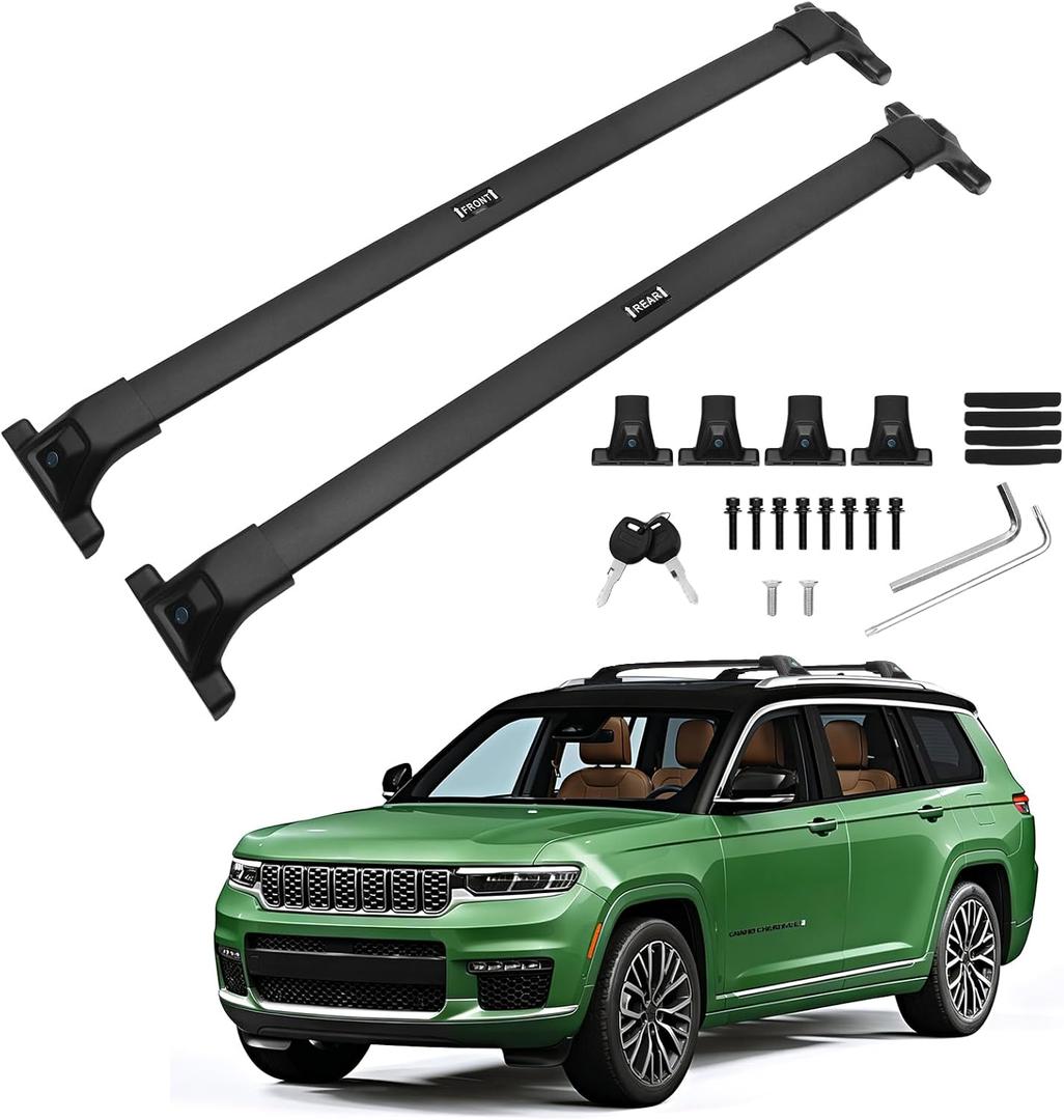 Powerty 300LBS Roof Rack Cross Bars for 2021-2026 Jeep Grand Cherokee L 3-Row & 2022-2026 Grand Cherokee WL 2-Row Accessories, Aluminum Crossbar Roof Rails for Grand Cherokee L