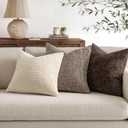 MIULEE Textured Throw Pillow Covers Thick Chenille Decorative Pillows Taupe Grey 24x24 Inch Set of 2 Modern Boho Farmhouse Home Decor Neutral Cushion Covers for Couch Sofa Living Room Bedroom
