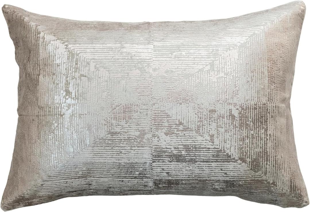 Bloomingville Aureate Sands Velvet Lumbar Pillow, Gold and Sand