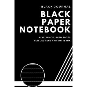 Pack of 2 Black Paper Notebook | Plain Ruled Journal with Softcover for Work, School and College Supplies | 100 Pages | Compact Size 6" x 9": Black Pages Notebook for Gel Pens and White Ink
