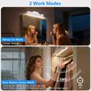 Motion Sensor Light Indoor with Battery Display,3000mAh Rechargeable Under Cabinet Lighting Magnetic Light Bar 300LM Battery Operated Closet Light Makeup Lights Stick On (White)