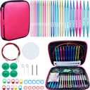 Weabetfu 60pcs Interchangeable Circular Knitting Needles Set with Case 13 Pairs of Aluminum Circular Knitting Needle for Handmade DIY Knitting with Knitting Accessories,(2.75mm-10mm)