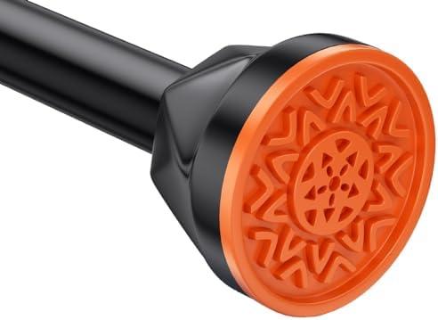 TITGIPE Black Shower Curtain Rod 32-80 Inches, No Drilling Tension Curtain Rod, Rust Proof Adjustable Spring Rods for Bathroom and Window, Stainless Steel