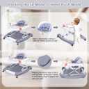 5 in 1 Foldable Baby Walker, Activity Baby Walker-Baby Bouncer, Rocker, Activity Center,Seat and Push Walker,Detachable Trampoline Mat, Adjustable Speed Rear Wheels and Height,Ages 6-18 Months(Grey)