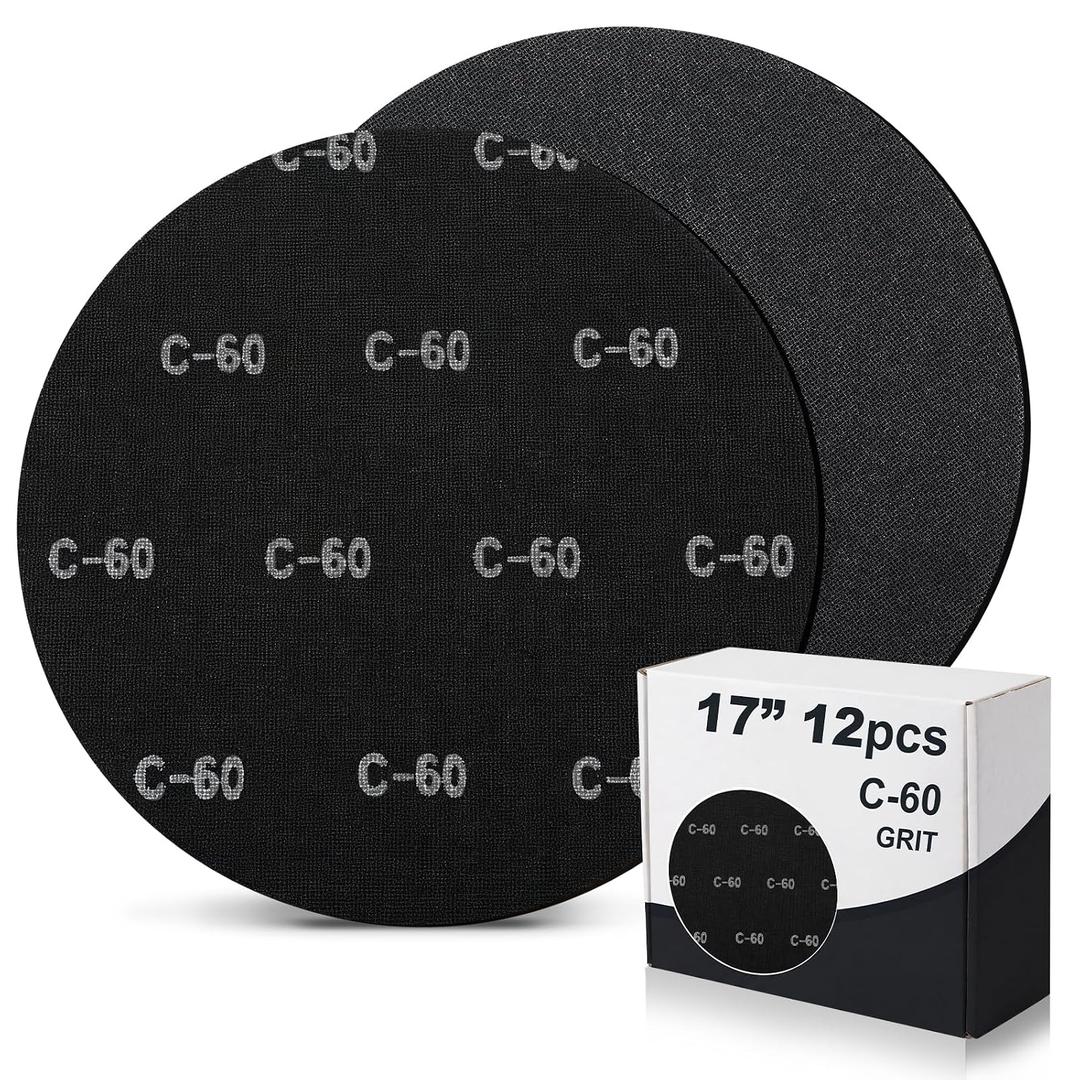 Lounsweer 12Pcs 17" Sanding Screen Disc Mesh Floor Sanding Screen, 60 Grit