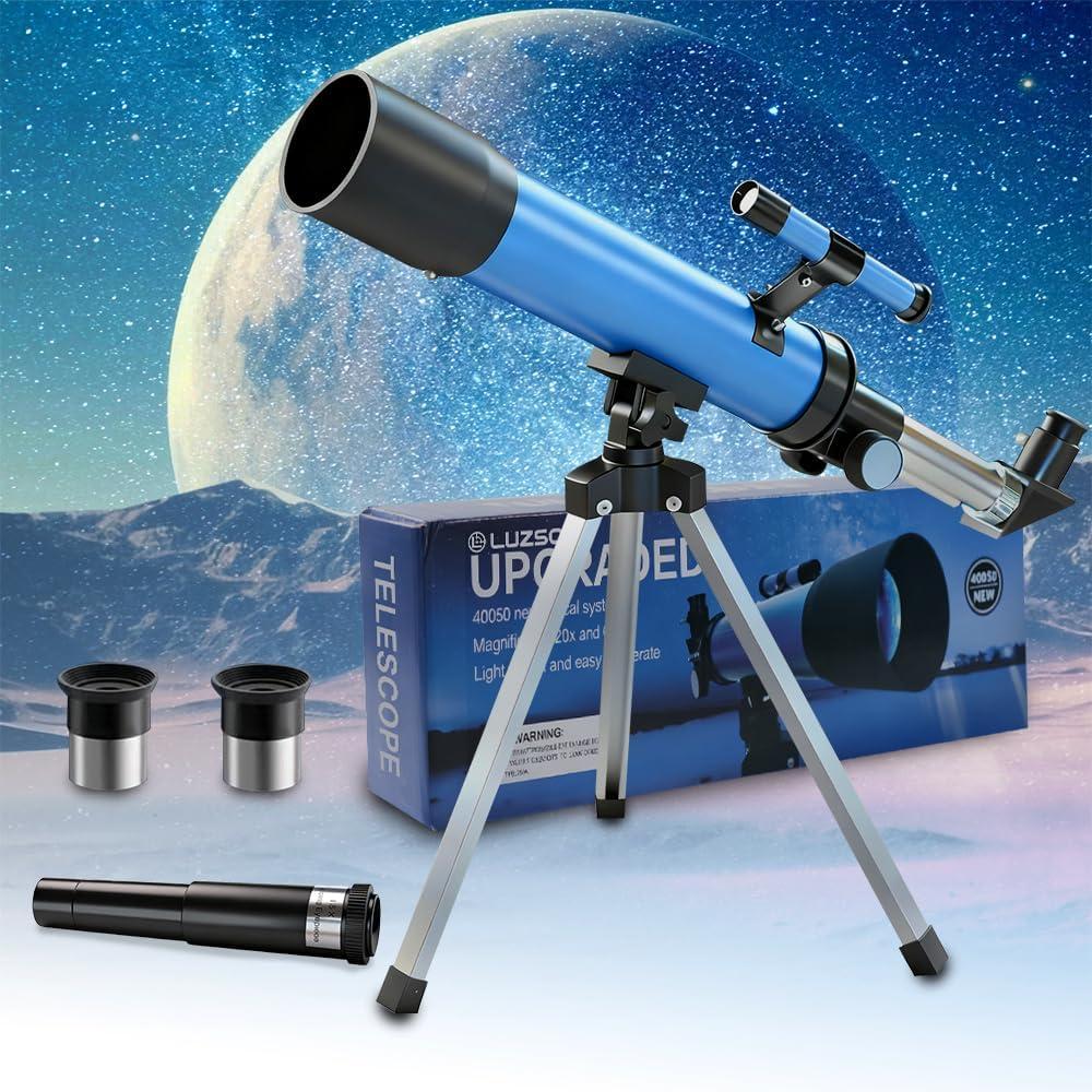Telescope for Kids 50mm 100x Magnification Beginner Telescopio with Tripod, 2 Eyepieces & Finder Scope, STEM Educational Gift for Boys & Girls Ages 6-12, Portable Kids Telescope for Astronomy )