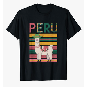 Cute Peruvian Llama from Peru - Fun Peru Design T-Shirt Medium