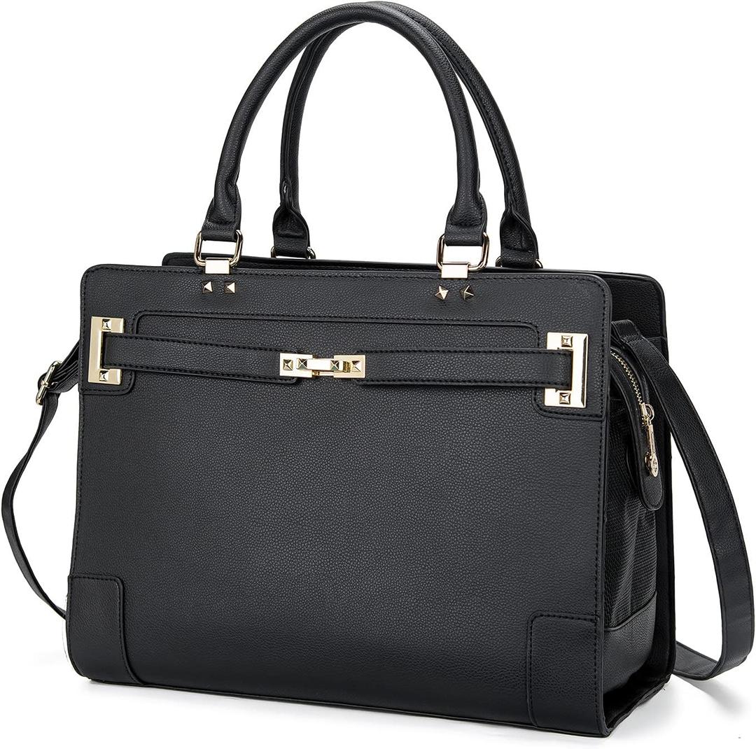 Fashion Pet Carrier Dog Cat Carrier Purse Soft-Sided Leather Handbag Pet Tote Bag for Small Dogs Puppy and Cats TSA Airline Approved (Black 2)