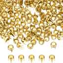 PATIKIL 2mm Round Dome Rivet, 180 Pcs Metal 4 Claw Spike Spot Stud Punk Rock Rivet Nailhead for DIY Leather Crafting for Decor Repair Clothing Belts Bags Shoes, Gold Tone