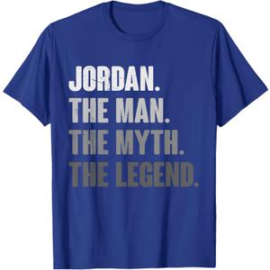 Jordan The Man The Myth The Legend Funny Gift for Jordan T-Shirt,L, Royal Blue