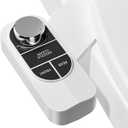 SAMODRA Non-Electric Bidet - Self Cleaning Dual Nozzle (Frontal and Rear Wash) Fresh Water Bidet Toilet Seat Attachment with Independent Adjustable Water Pressure (Classic Black/Silver)