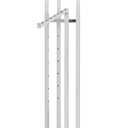 HUZJIEHUI 4 Way Adjustable Clothing Rack with Slanted Arms - Retail Clothing Rack Display - Adjustable Height Arms from 48" to 72" Perfect for Clothing Stores (Chrome)