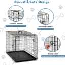 DUMOS Dog Crate, 48 Inch Large Double Door Dog Cage with Plastic Leak-Proof Pan Tray, Folding Extra Large Size Metal Wire Pet Kennel for Indoor, Outdoor, Travel