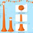 6 Pcs Collapsible Stadium Horn for Adult, 21 Inch, Plastic Vuvuzela Trumpet Noisemakers for Sports Events, Carnivals, Parties, Orange