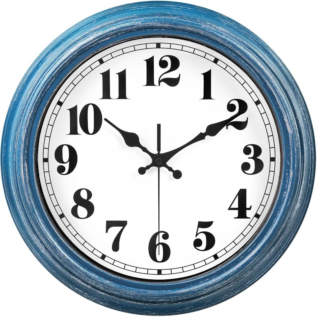 JENLYSTIME 12 Inch Retro Wall Clock Silent Non Ticking Battery Operated Movement Easy to Read Wall Clocks Decorate for Bedroom Living Room Kitchen Office(Blue) JENLYSTIME 12 Inch Retro Wall Clock Silent Non Ticking Battery Operated Movement Easy to Read Wall Clocks Decorate for Bedroom Living Room Kitchen Office(Blue)