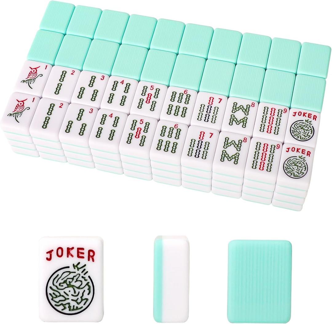 American Mahjong Tiles (1.2", Tiles Only), 166 American Mahjong Tiles with Light Green Color