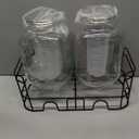 KIKCOIN 1 Gallon Glass Drink Dispensers for Parties, 2 Pack Leakproof Beverage Dispenser with Stand & 18/10 Stainless Steel Spigot & Filter -for Lemonade, Juice, Sun Tea, Punch- ALL DISHWASHER SAFE