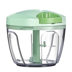 Ourokhome Manual Food Processor Vegetable Chopper, Portable Hand Pull String Garlic Mincer Onion Cutter for Veggies, Ginger, Fruits, Nuts, Herbs, etc., 650ml, Green