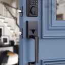 Keyless Entry Door Lock Deadbolt with Handle Set - Front Door Lock Set- Electronic Keypad Deadbolt - Smart Lock -Easy Installation -Matte Black