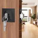 Square Door Hardware - Sliding Pocket Door Lock with Key, Flush Latch for Bed/Bath, Matte Black, 2-3/8" Backset