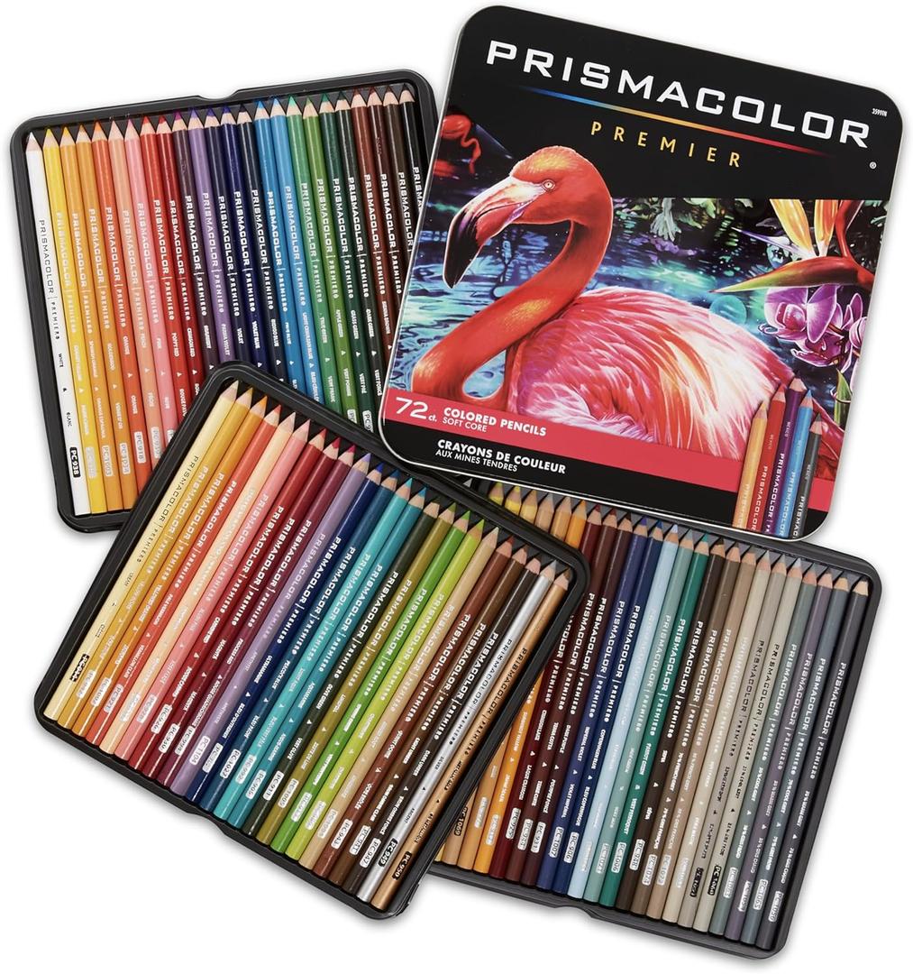 Prismacolor Premier Colored Pencils, Soft Core, Assorted Colors, 72 Count - Durable, Vibrant, Ultra-Smooth, Adult Coloring, Drawing, Sketching, Arts & Crafts