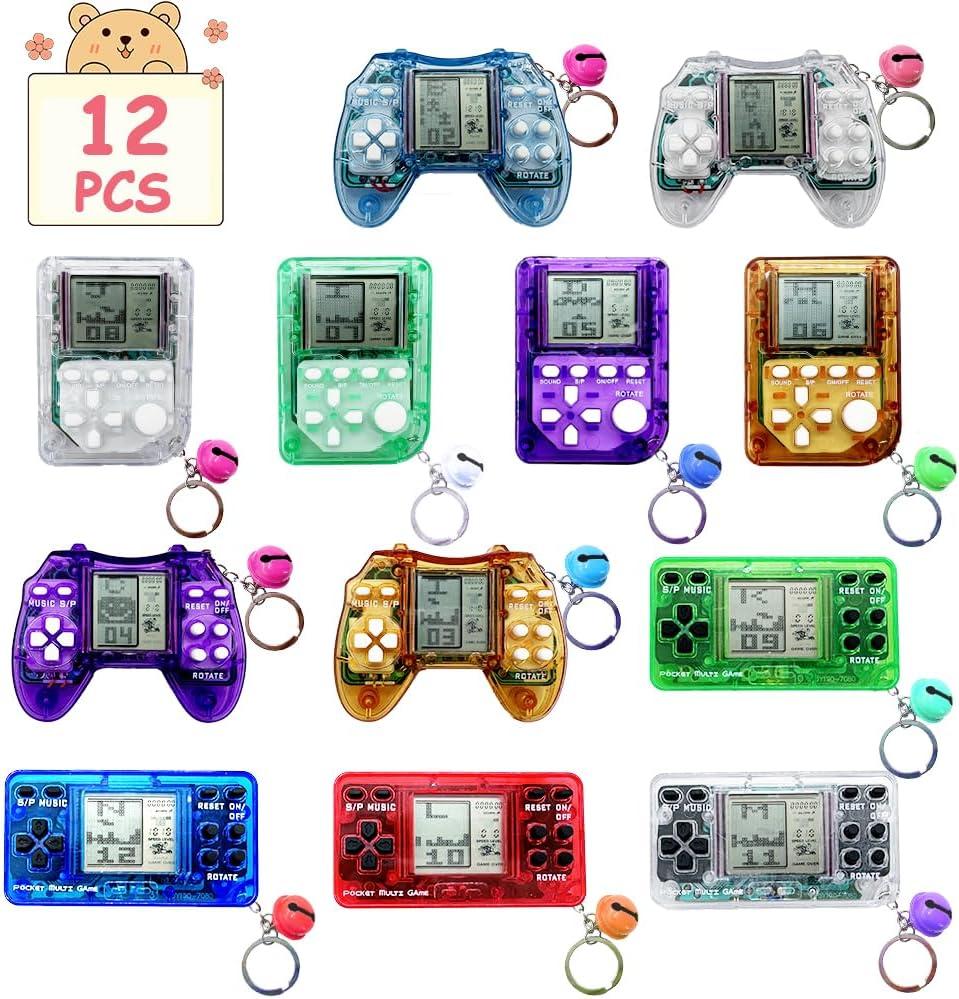 12Pcs Video Game Party Favors for Kids,Mini Game Console Keychain for Kids Boys Birthday Supplies Gaming Party Favors Classroom Prizes