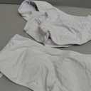 Pink Queen Women 2 Piece Bandeau Swimsuits Strapless Textured Bikini Set High Waisted Bathing Suits (Medium, White)