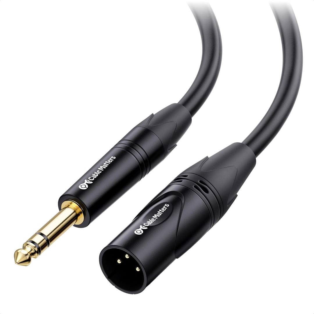 Cable Matters 6.35mm (1/4 Inch) TRS to XLR Cable - 15ft, Male to Male XLR to TRS Cable, Black  Not for Microphone Use