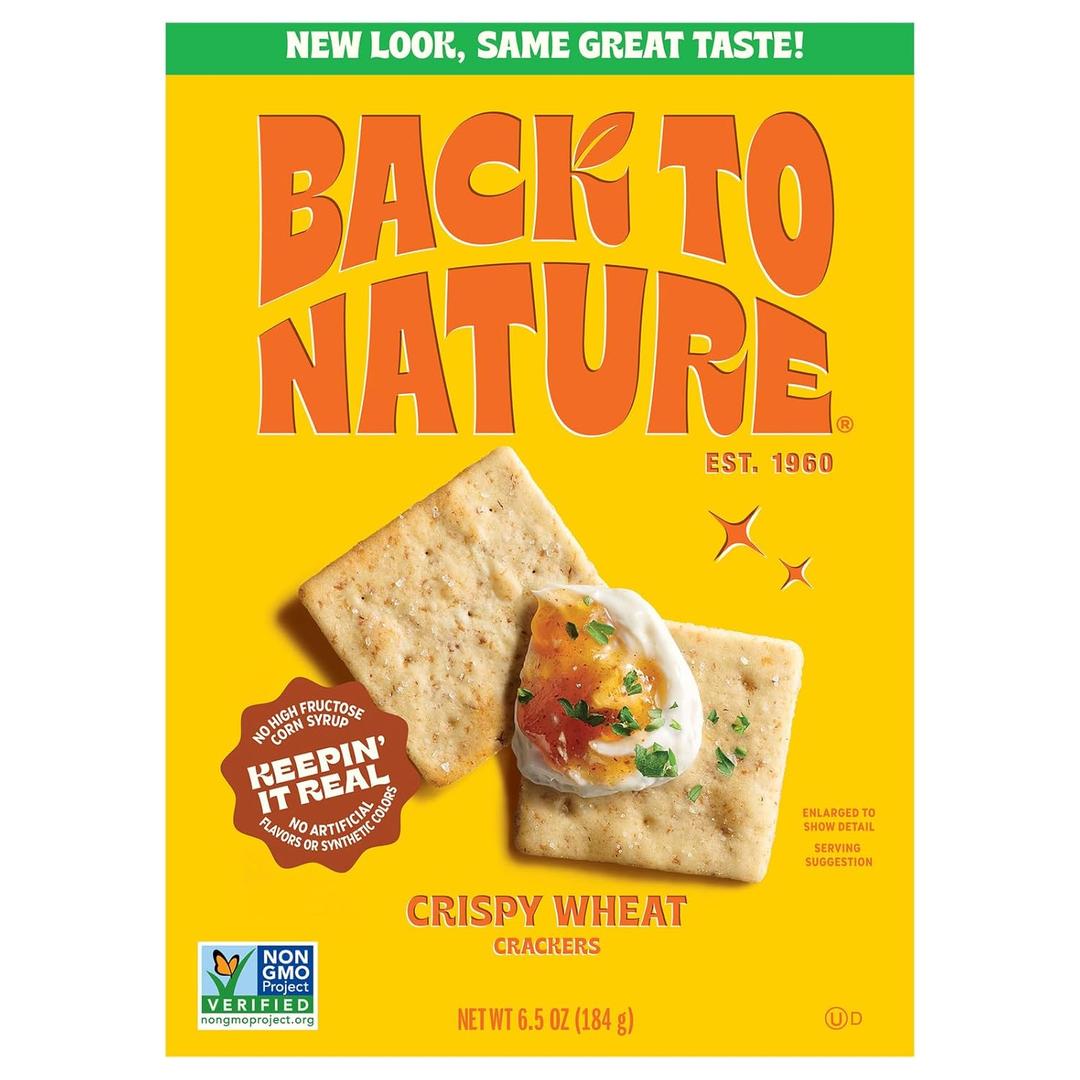Back To Nature Crispy Wheat Crackers, Dairy Free, Non GMO, 6.5 Ounces (Pack Of 6), BB Date: 11/07/2025