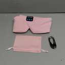 Sleep Mask Bluetooth 5.4 Headphones Soft Wireless Headband Eye Mask Blackout with Microphone (Pink)