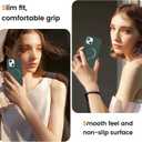 Soft Liquid Silicone Case for iPhone 13/14 with Magnetic Invisible Stand, Military Grade Shockproof Protection, Anti-Scratch Microfiber Lining Covers for iPhone 14/13, Pine Green