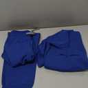 Nucabel Scrubs for Women Set, V-Neck Top & Cargo Jogger Pants, 9 Pockets, Yoga Waistband, Comfort Fit Nursing Uniform - M- Navy