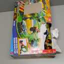 Hot Wheels Toy Monster Trucks, Sharks vs. Dinos Dragon Destruction Playset with 1:64 Scale Great Bite & Rageasaur, Race to Defeat the Cyborg Nemesis