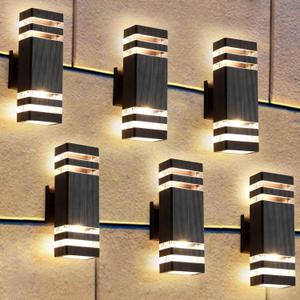 ZSMAIKU 6 Pack Outdoor Lights, 14W IP65 3000K 1100LM Warm White Porch Lights, Aluminum for House Porch Patio Garage