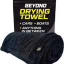 Beyond Drying Towel - Super Absorbent Large Premium Microfiber Detailing Towel for Cars and Boats - Twisted Loop Microfiber Technology - One-Pass Scratch and Streak Free - 24' x 36' Black (1-Pack)