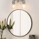 WILON 2-Light Bathroom Vanity Light, Brushed Nickel Vanity Lights for Bathroom, Modern Light Fixtures Over Mirror, Silver Sconces Wall Lamp for Living Room Bedroom Kitchen