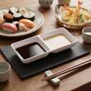 24 Pcs Dual Dipping Bowls, 5.7 x 2.7 Inch Melamine Soy Sauce Dish White Melamine Dipping Sauce Tray 2 Compartments Divided Fondue Plates for Restaurant, Kitchen, BBQ, Ketchup