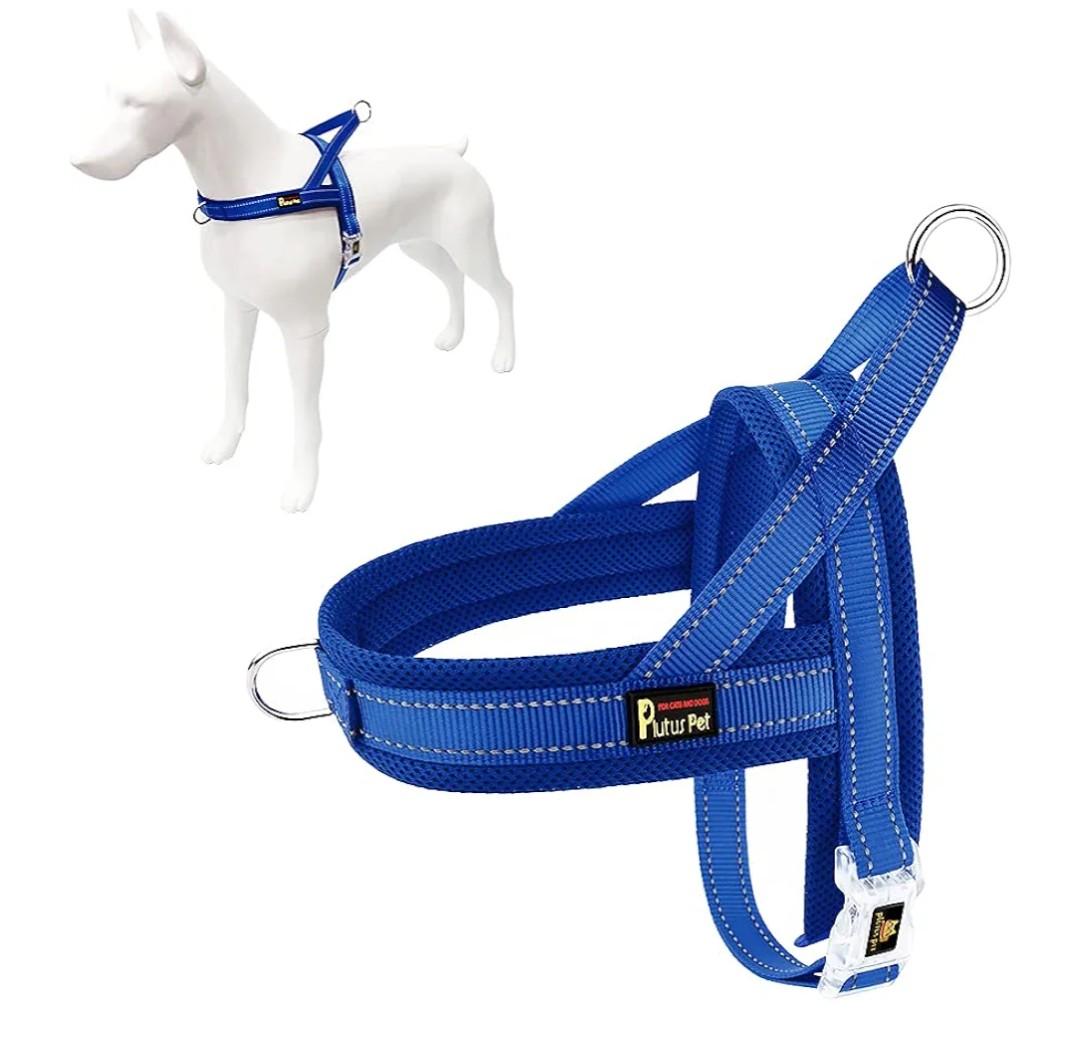 Plutus Pet No Pull Dog Harness with Breathable Mesh Padded, Adjustable Reflective Escape Proof Dog Harness, Quick Fit Dog Vest Harness for Small Medium Large Dogs(M, Navy Blue)