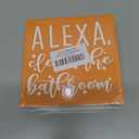 2 x SJNH Funny Bathroom Orange Wood Sign Alexa Clean the Bathroom | ﻿ Funny Bathroom Wood Block Sign for Bathroom Shelf Toilet Restroom