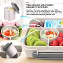 4 x Lunch Box for Adults/Kids/Toddler,5 Compartments Bento Lunch Containers with Sauce Vontainers,Microwave & Dishwasher & Freezer Safe,BPA Free(White)