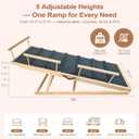 Dog Ramp for Bed, Adjustable Heights 19.3"-27.2" Wooden Pet Ramp