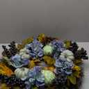 Fall Wreath, 24 Inch Blue Fall Wreaths for Front Door Decor - Rustic Berry & Pumpkin Outdoor Decorations