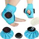 Comfytemp Ankle Ice Pack Wrap, Refillable Wearable Ice Bags for Injuries Reusable, 1H Long Lasting, Hot & Cold Therapy for Swelling, Sprained Ankles, Post Surgery for Men Women - 1Pcs