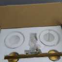 WOSHITU Bathroom Vanity Light Fixtures: 14.2 Inch Modern Gold Bathroom Light Fixtures Over Mirror with Clear Glass Shade, Brushed Gold 2 Light Wall Mount Sconces Above Mirror