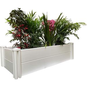 4' x 2' Vinyl Raised Garden Bed Screwless Planter Box for Gardening, Whelping Pen and More